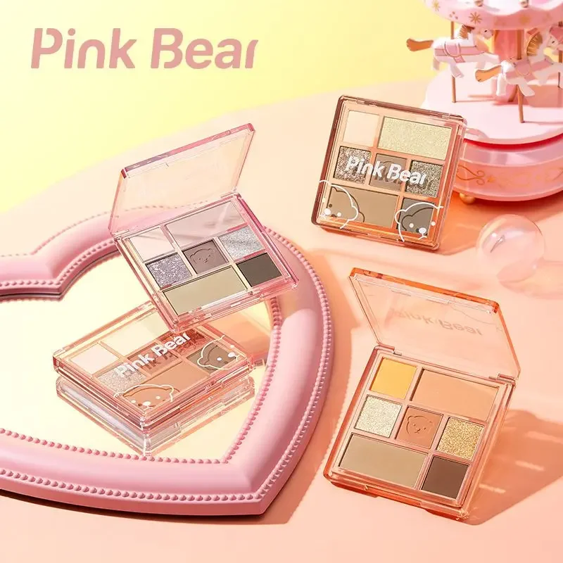 ピンクのクマのアイシャドウパレット,耐久性,履きやすい,マット,秋冬,日常のメイク,化粧品,7色