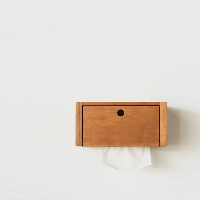 Wall-mounted Tissue Box Solid Wood Holder Napkin Storage Boxes Holders Paper Towel