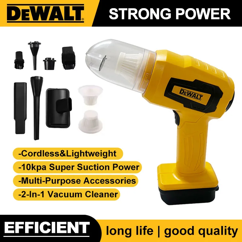 

Ручной автомобильный пылесос DEWALT, 10 кПа, беспроводная машина для сбора пыли Andair, электроинструмент, аккумулятор 18 В