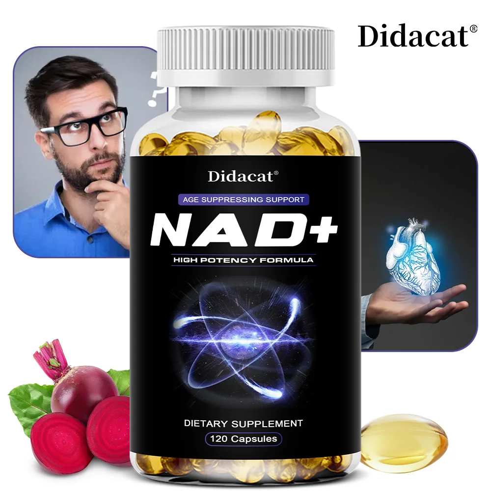 

NAD+ Resveratrol - Supports Cell Health, Brightens Skin, Improves Energy and Vitality, Antioxidant,120 Capsules