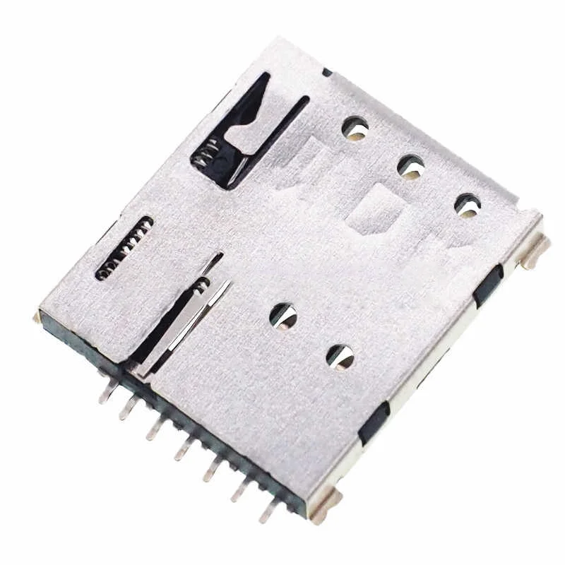 SIM card slot 6P 7P plug-and-socket type flip cover / self-retracting / pull-out type mobile phone and smartwatch card slot micr