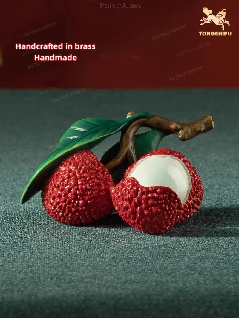 

"Master of Copper, 'Little Red Profit' Copper Artwork, Desktop Home Decor, Imitation Fruit Lychee Ornament."