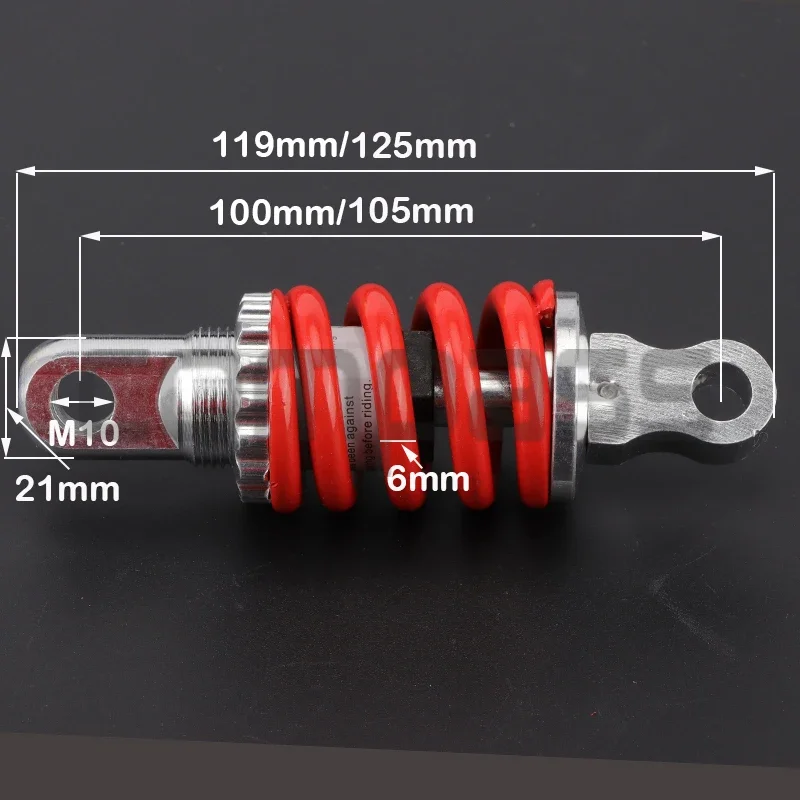 1pc Universal 100mm/105mm 6mm Shock Absorber Rear Suspension Spring for Scooter Go Kart Folding Bike Mini Motorcycle Accessories