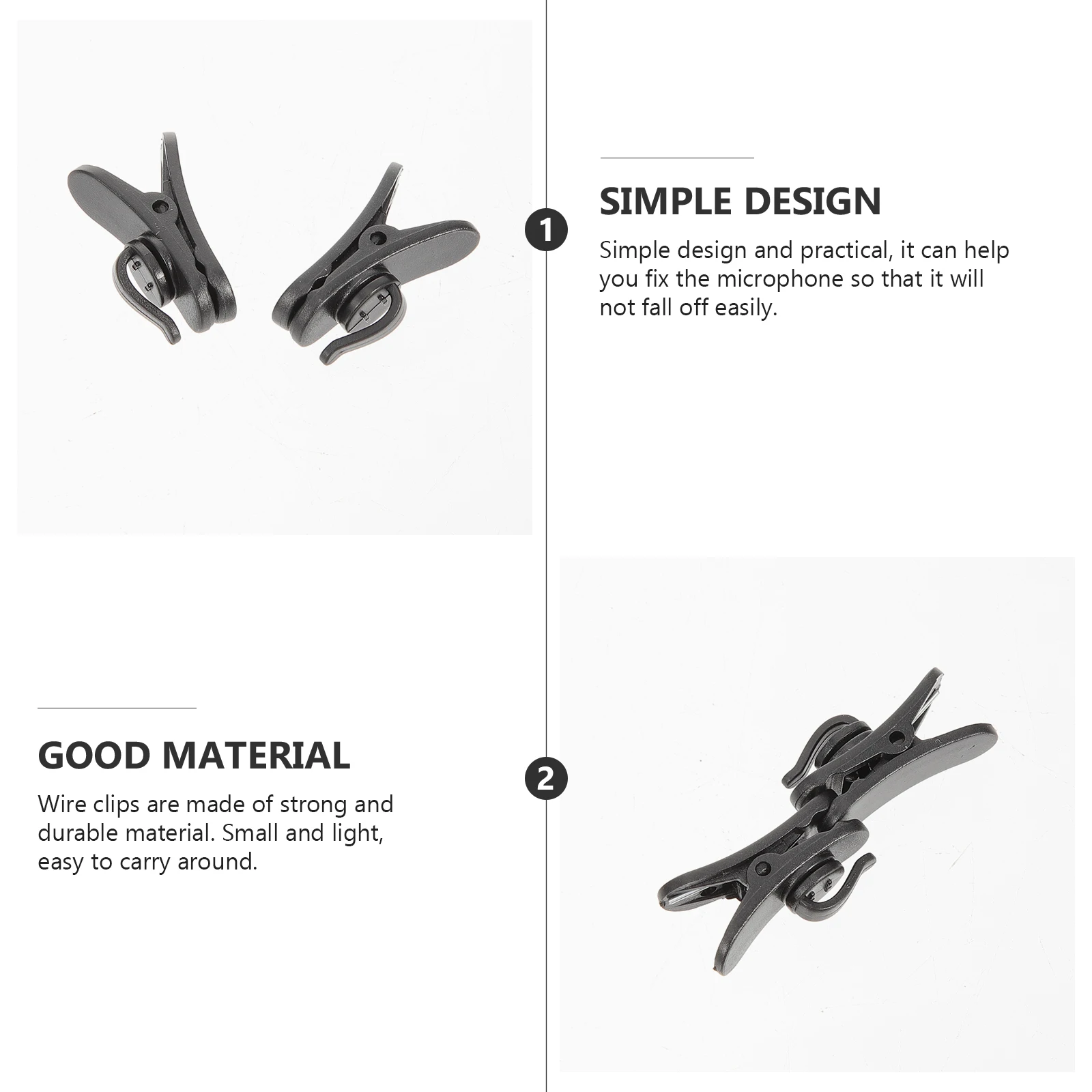 

20pcs Clips Collar Cable Holder ABS Mount Clamp Shirt Clothing Microphone Holder Durable Material Practical Design