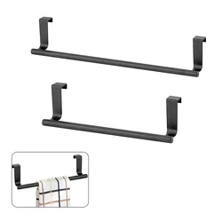 Wall Mounted Towel Rack Stainless Steel Towel Rag Rack Organizer No Drilling Kitchen Cabinet Door Hanging Racks Home Supplies