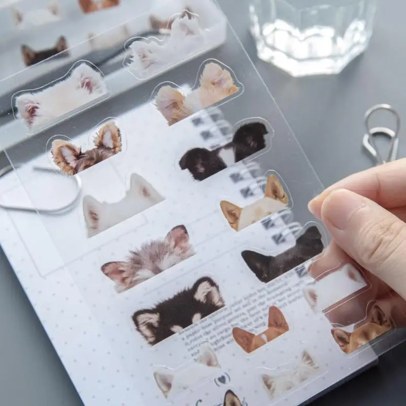31BA Decorative PET Stickers with Cartoon Animal Ear Pattern for Creative Journals