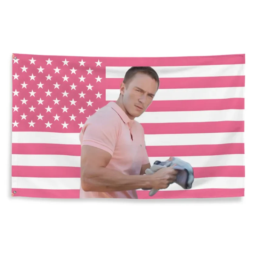 Drew Starkey Pink America Flag Personalized Flags Design Tapestry Dorm Room Bedroom Outer Banks for Decorative With Two Grommets