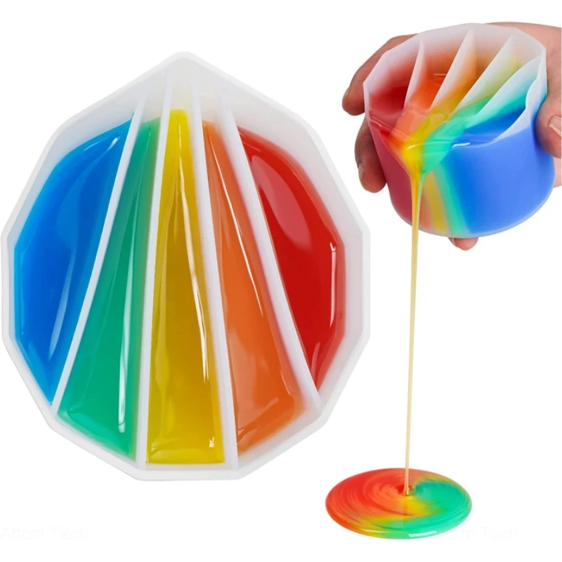 Farbmischung Split Cup zum Ausgießen von Farbe DIY handgemachte Flüssigkeit Bär Kristall Tropf Silikonform Kunst