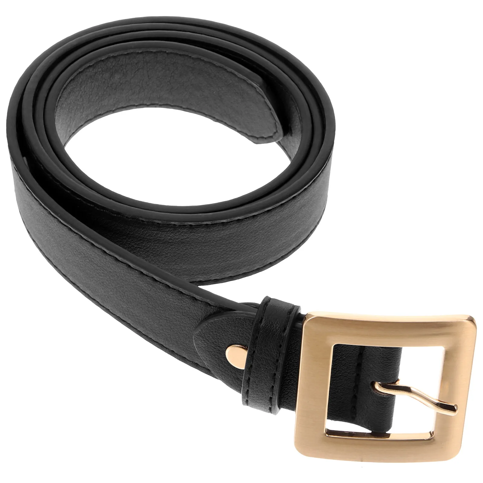 

1pc Ladies Belt D-Shaped Buckle D-Shaped Buckle Belt Wide Pu Alloy Solid Waistband Gift For Women Women Waistband Black