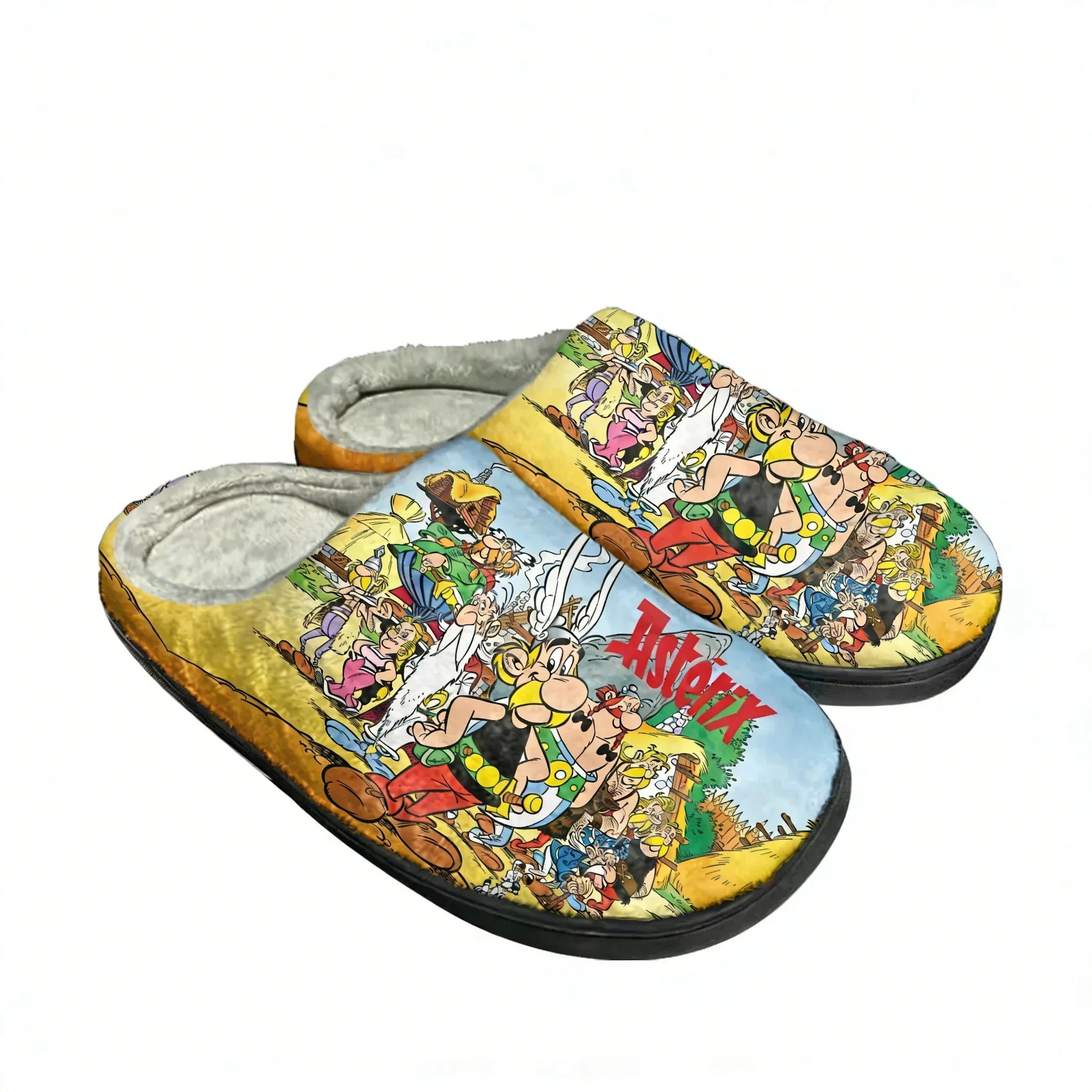 

Asterix Adventure Obelix Home Cotton Slippers Men Women Plush Bedroom Casual Keep Warm Shoes Anime Custom Thermal Indoor Slipper