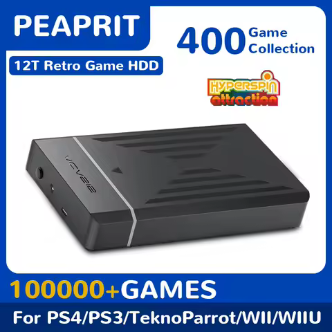 NEW 12T Hyperspin Gaming HDD With 100000+ Retro Games For PS4/PS3/PS2/PS1/PSP/SS/X BOX/Game Cube/WII Portable HDD For Windows