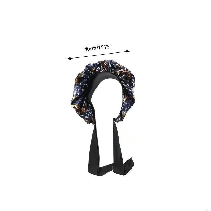 Bonnet en Satin respirant pour filles, doux pour peau, décor ruban, Bonnet nuit élastique, Bonnet pour femmes, Turban