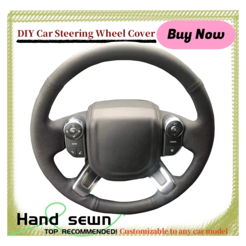 

Non-slip And Wear-resistant Hand-sewn Microfiber Leather Steering Wheel Cover For Land Rover Range Rover Evoque Discovery 5
