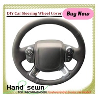 Non-slip And Wear-resistant Hand-sewn Microfiber Leather Steering Wheel Cover For Land Rover Range Rover Evoque Discovery 5