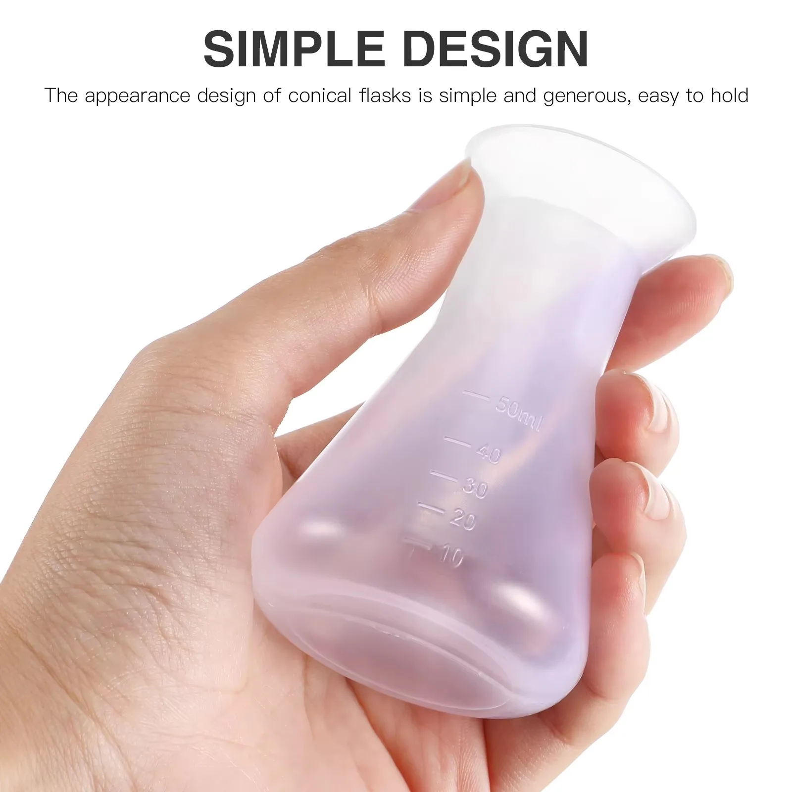 Plastic Erlenmeyer Flask 50ml 100ml 250ml 500ml 1000ml 2000ml Laboratory Chemical Erlenmey Students Kids Education Learning Tool