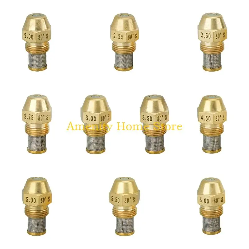 F26C High Efficiency 80 Degree Copper Fuels Nozzle For Burners With Integrated Stainless Filter