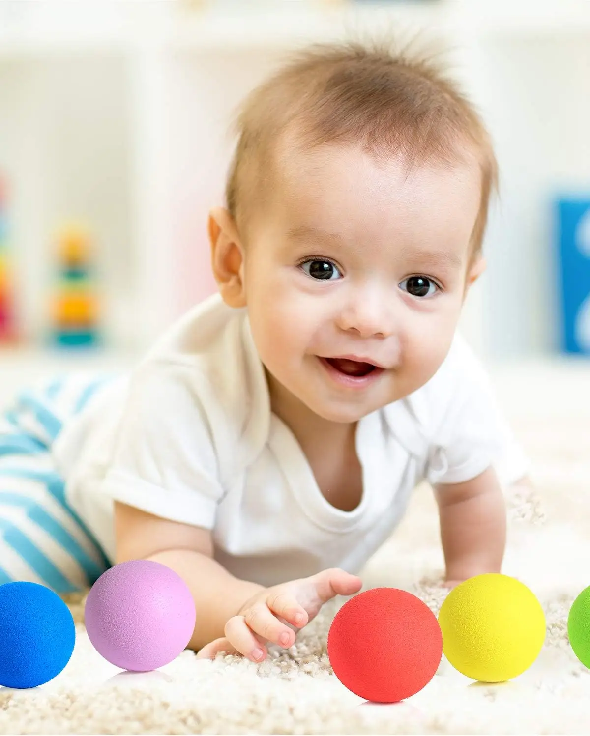 2.4 Inch Soft Foam Balls, 24PCS Lightweight Mini Indoor Toys Play Balls for Safe Fun, Birthday Party for Boys and Girls