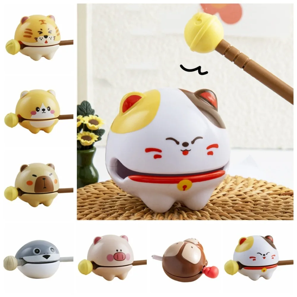 Animal Shape Capybara Small Wooden Fish Percussion with Mallet Strike Toys Ornaments Merits Lucky Cat Percussion Instrument