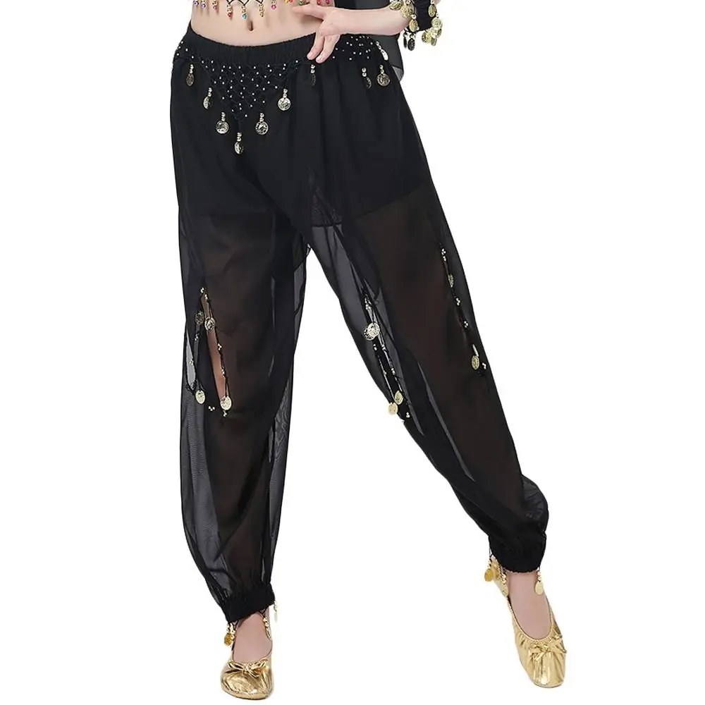 Costume de phtalfjshow pour femme, pantalon bouffant brillant à paillettes, pantalon pour le ventre