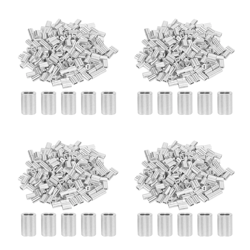 800PCS 1/16 Inch Cable Ferrule Set Aluminum Alloy Crimping Loop Sleeve For Wire Rope Promotion