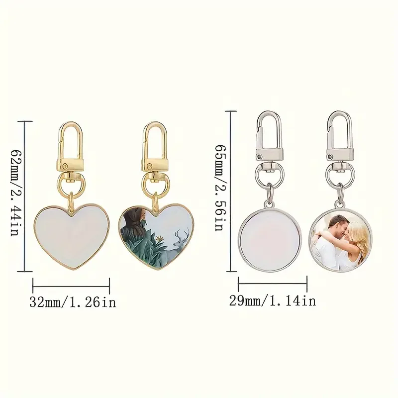 Personalised Picture Keyring Heart Shape Round Keyring Unique Holiday Gift Graduation Season Back-to-School Season