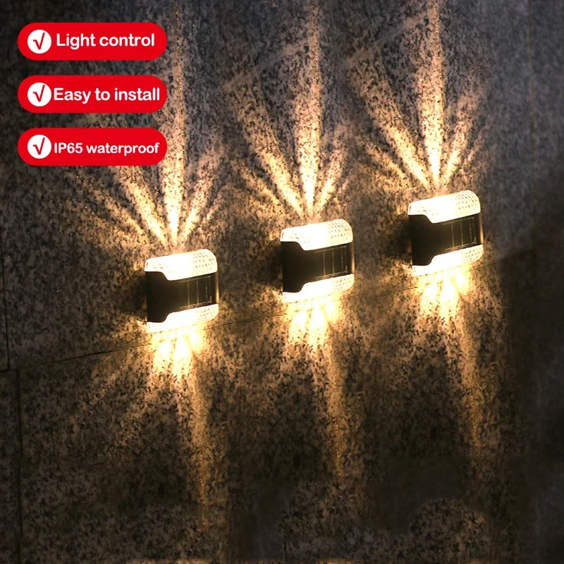 Lampada da parete solare a LED Luce solare per esterni su e giù Illuminazione luminosa Impermeabile Lampione stradale a risparmio energetico Decorazione del balcone del cortile