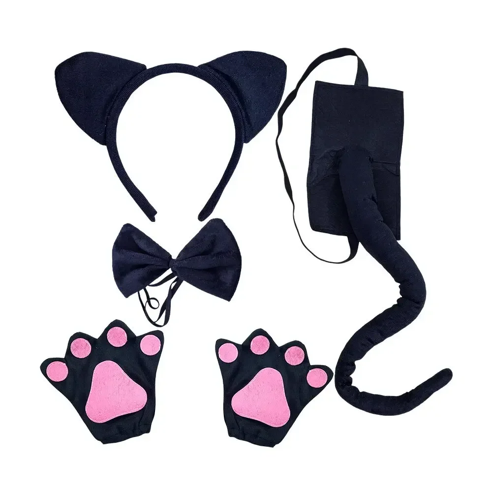 Crianças meninas mulheres leopardo chita gato traje conjunto orelhas bandana laço tutu saia kit fantasia vestido cosplay acessórios de festa