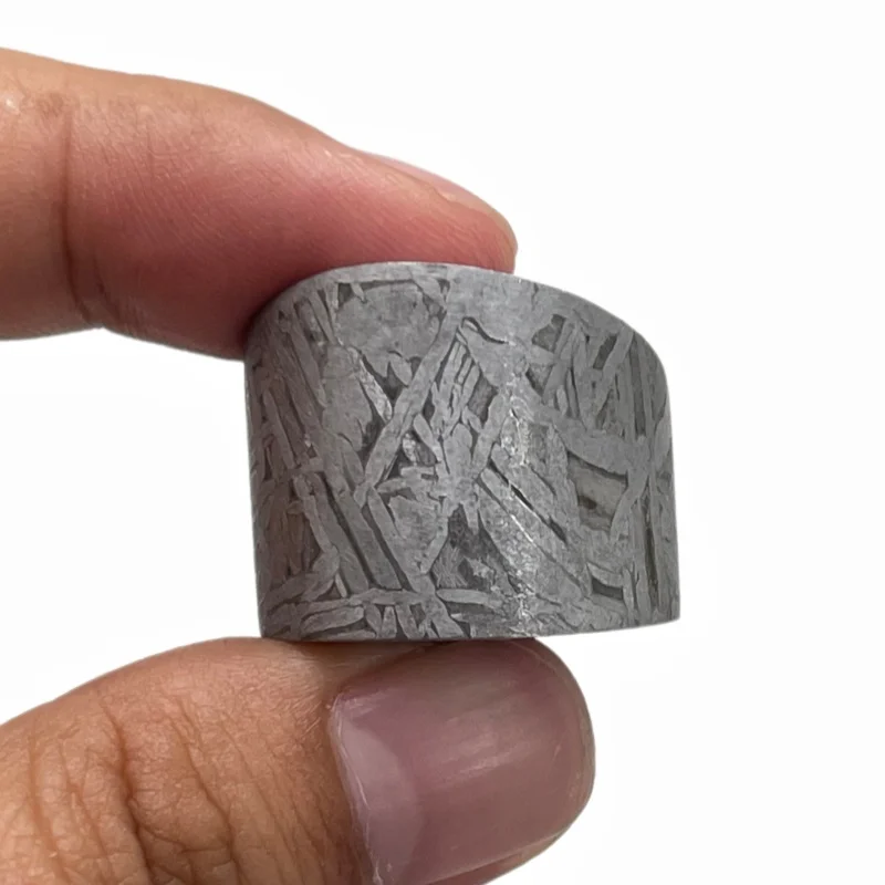 Muonionalusta Meteorite Cylinder Desktop Specimen Acid Etched Widmanstätten Pattern Sweden Iron Meteorite Collection QC911