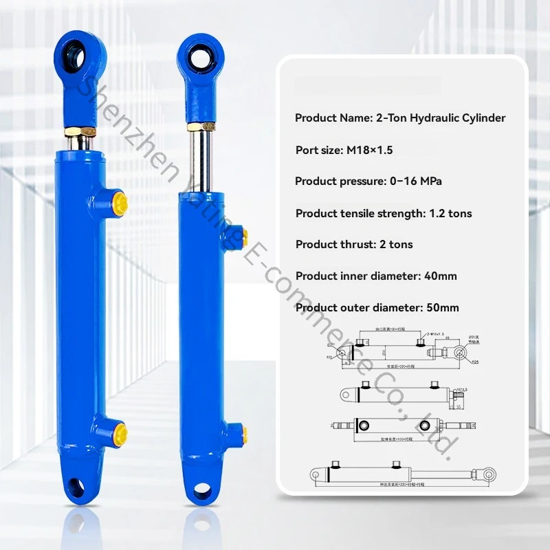 2 Tons Diameter Bidirectional Hydraulic Cylinder Lifting Engineering Cylinder Customized Pump Station Forklift Cylinder