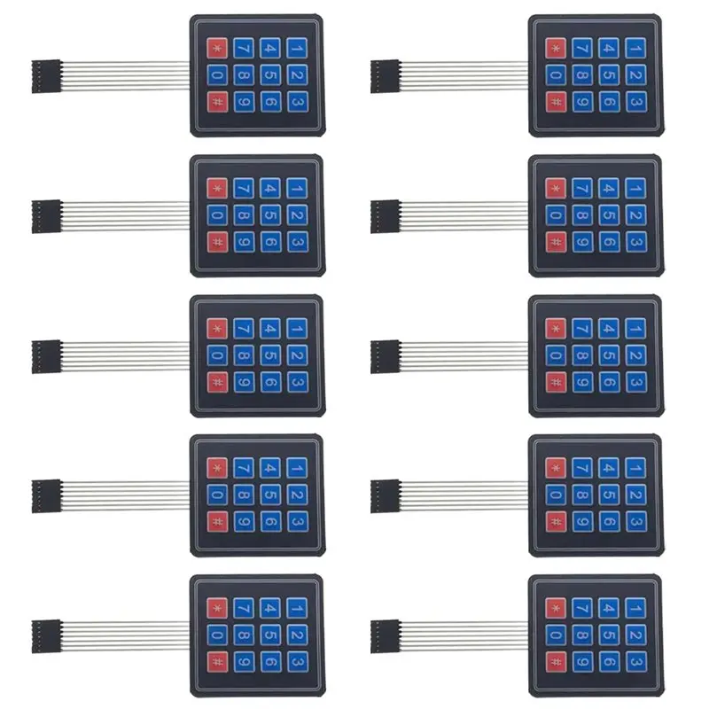 12 Key Button Thin Film Keyboard 3X4 Key Module