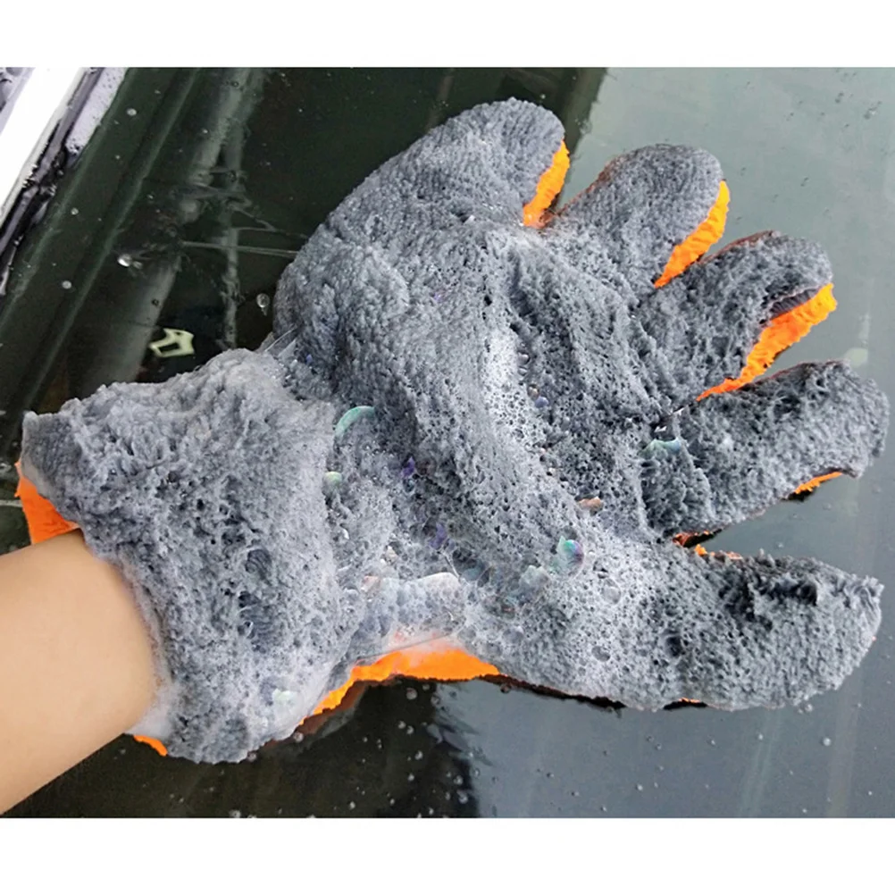

1pcs Coral Fleece Car Wash Gloves Thickened Dual-Side Lint Free Scratch Safe Quick Drying For Car Truck Motorcycle Boat Rv Home