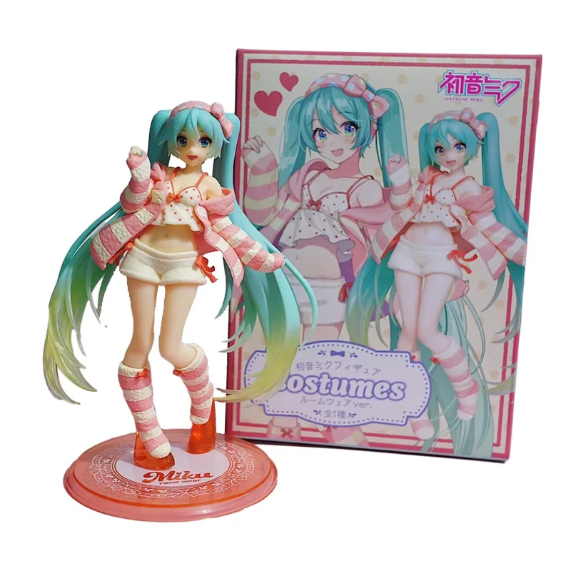 18cm Hatsune Miku Anime Figure Kawaii Loungewear Hatsune Miku Idol Singer Action Figures Room Ornaments PVC Collection Model Toy