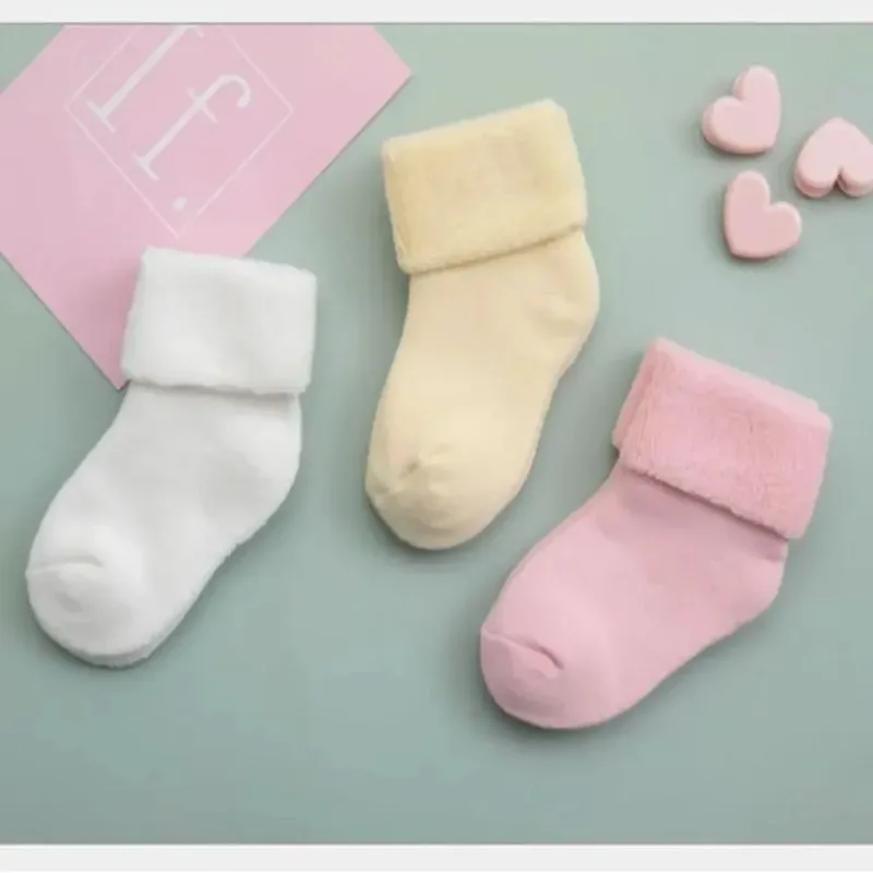 1 Pair Baby Socks Thickening Children Warm Newborn Socks Terry Warm Winter Knee Hight Sock Newborn Leg Calcetines Mujer