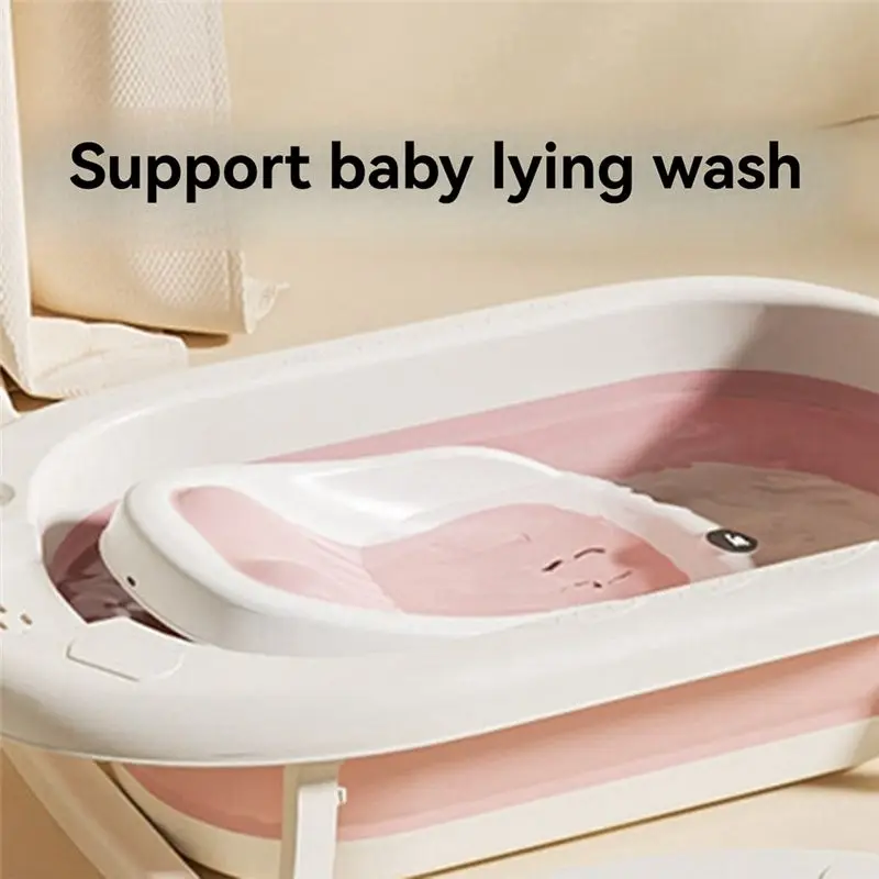 Baby Bath Seat With Thermometer, Foldable Support For Newborns 0-6 Months,