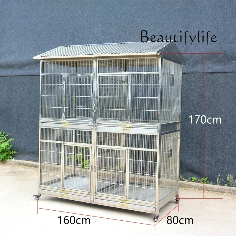 Vo , Tiger Skin Xuanfeng Starling Acrylic Boutique Villa, Parrot Cage Stainless Steel Customized Large Pigeon Cage