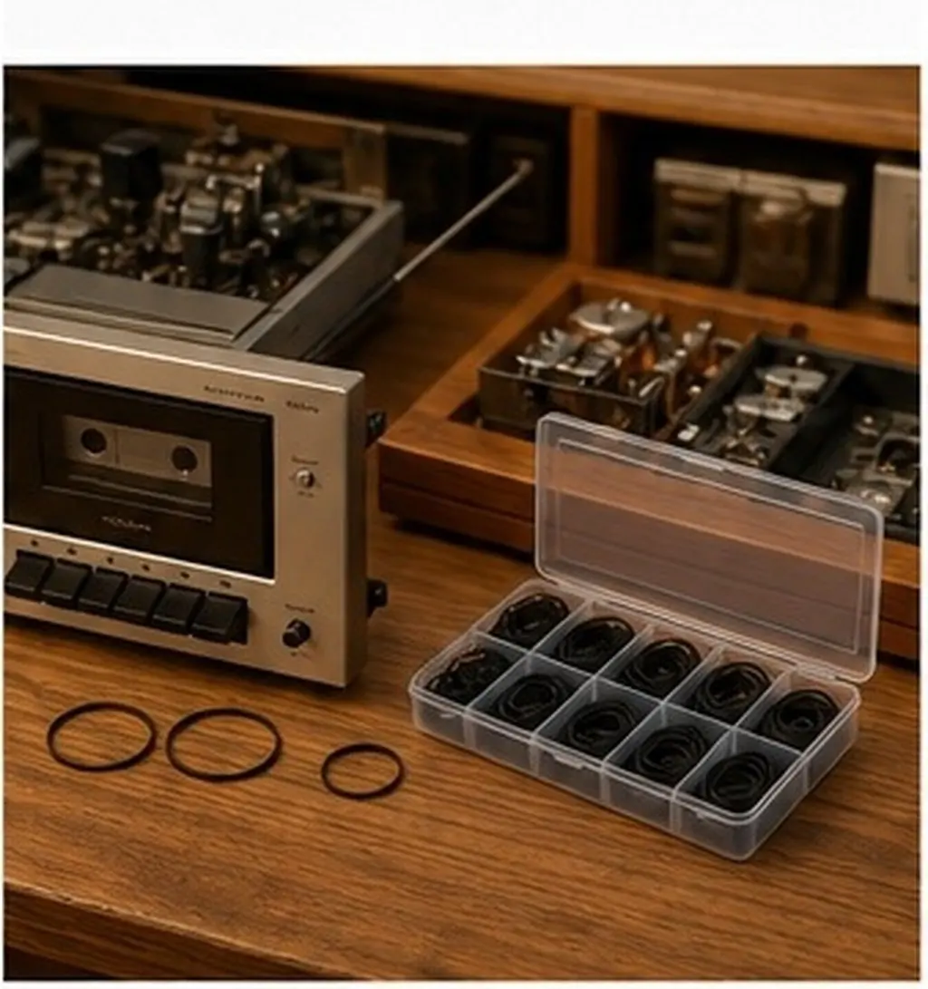 50Pcs Tape Recorder Belts Rubber Cassette Player Drive Belts Repair Replacement Maintenance for Dvd Cd Vcr Drives