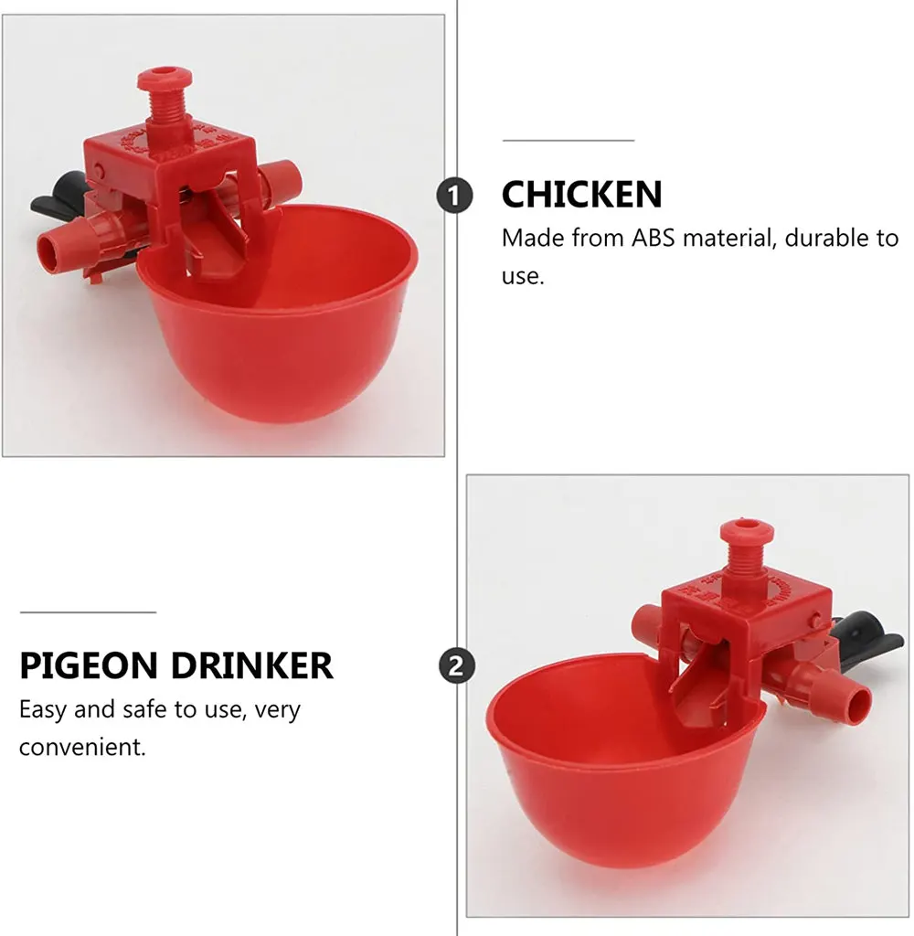 5/10/20 Stück Hühnertränke, Wachteln, Vögel, Trinkschalen, Wasser für Hühnerstall, Küken, Nippeltränke, Geflügelfarm, Tierbedarf – Detail 5