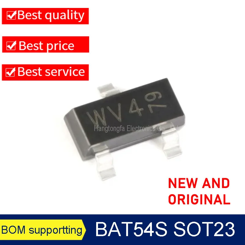 50PCS/Lot Original BAT54 BAT54A BAT54C BAT54S   Marking L4W WV3 WW1 WV4 SOT23   SMD Triode NEW