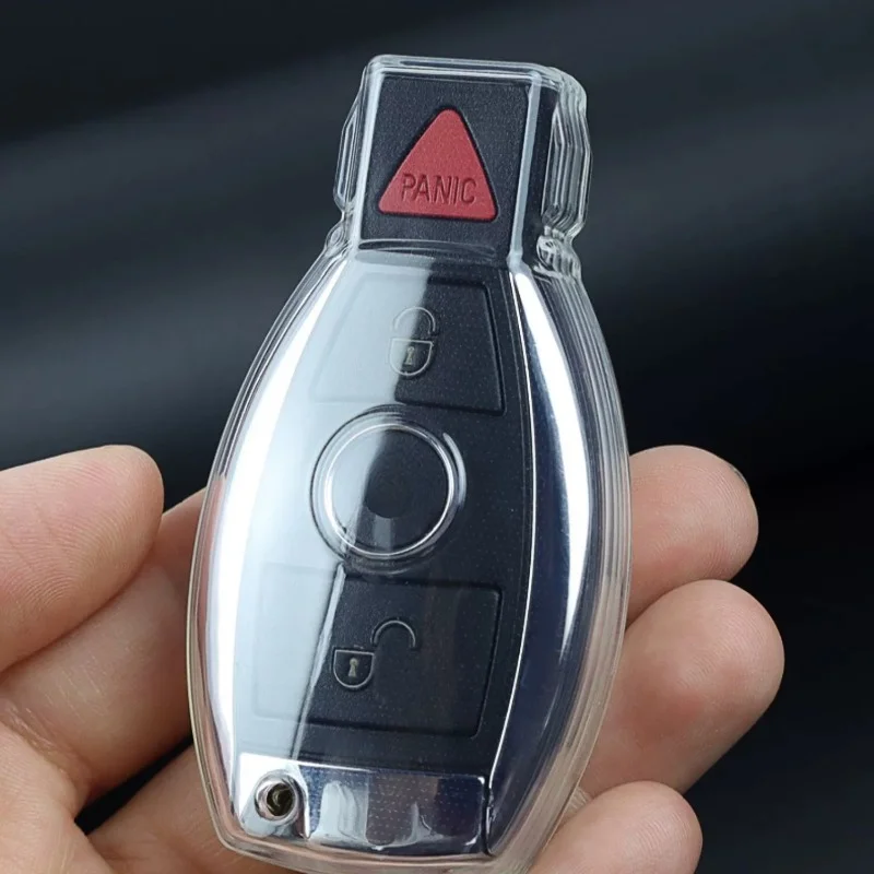 Transparent TPU Car Remote Key Case Cover Shell Fob for Mercedes Benz A B R G Class GLK GLA GLC GLR W204 W210 W176 W202 W463