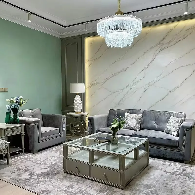 Light luxury Mori impression series sofa combination Internet celebrity explosion simple fashion living room flannel sofa