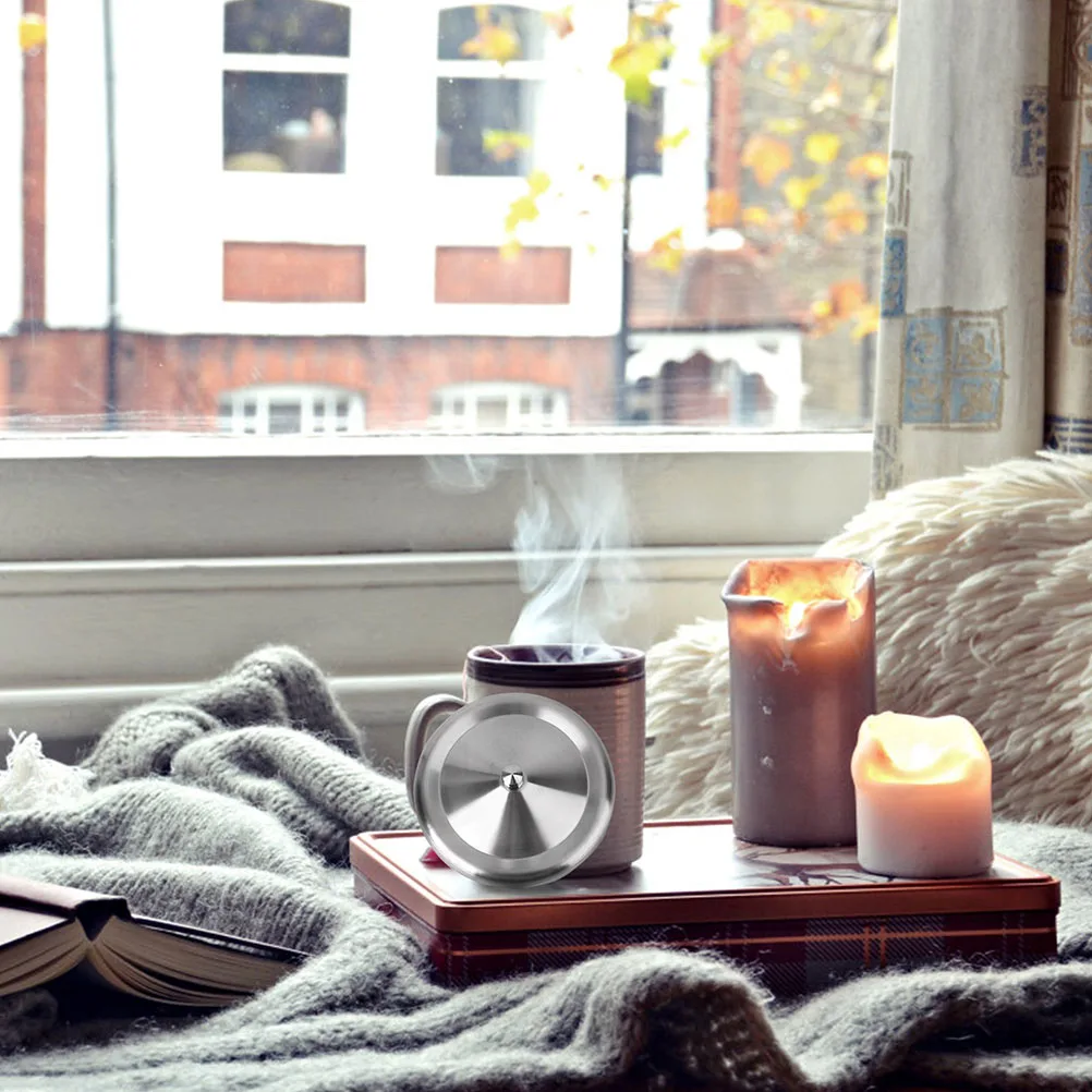 

6 Pcs Vacuum Lid Tumbler Replacement Metal Cup Lids Water Protective Cover Drinks Mug Stainless Steel Covers Travel