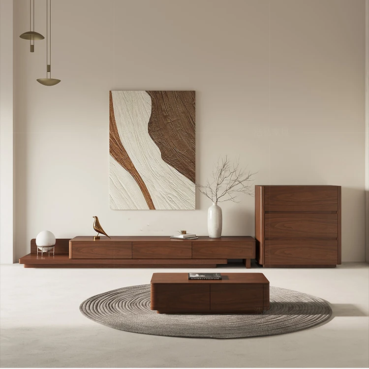 

Тумба под телевизор и журнальный столик из качественной древесины ореха, напольная мебель для телевизора.