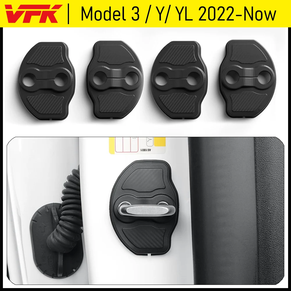 4pcs Door Lock Protection Cover Shell for Tesla Model 3 Model YL Model Y Juniper Standard Accessories Door Lock Latches Stopper
