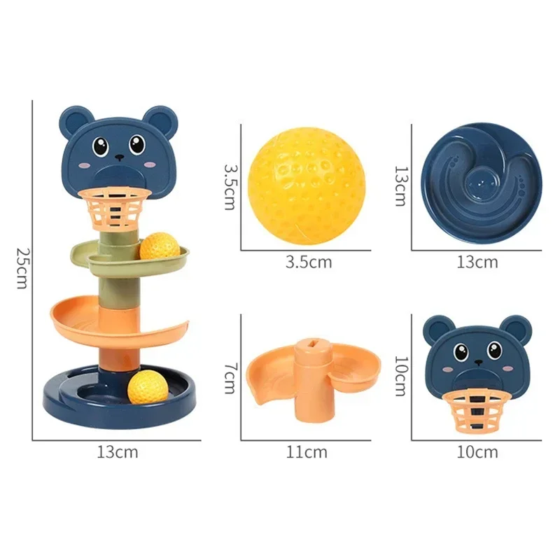 赤ちゃん回転 3/5/7 階建てトラック積み重ねモンテッソーリローリングボールタワー早期親子教育インタラクティブおもちゃギフト