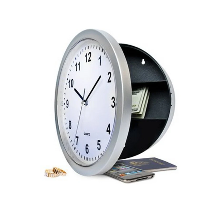 Round Clock Safety Box Safe Hidden Safety Box Clock Hanging Wall Clock Safe With a Food Grade Smell Proof Bag
