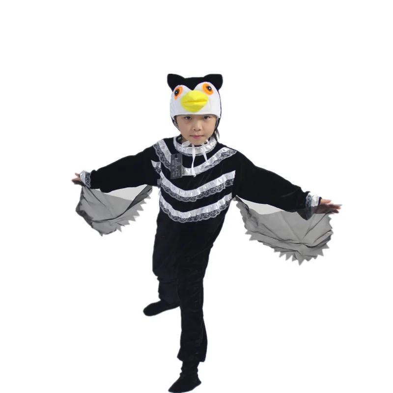 Kids Cosplay Owl Costumes Performance Bird Swallow Jumpsuit Children's Dancing Dress Eagle Cartoon Animal Onesie Stage Play Show