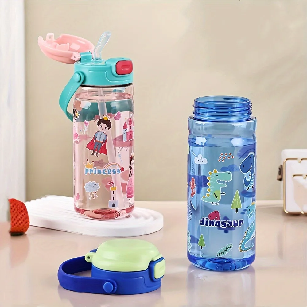 18.6 oz Cute Portable Kettle with Straw, 550ml Large Capacity Leak-Proof Drinking Cup for Outdoor Sports, Travel & Cam