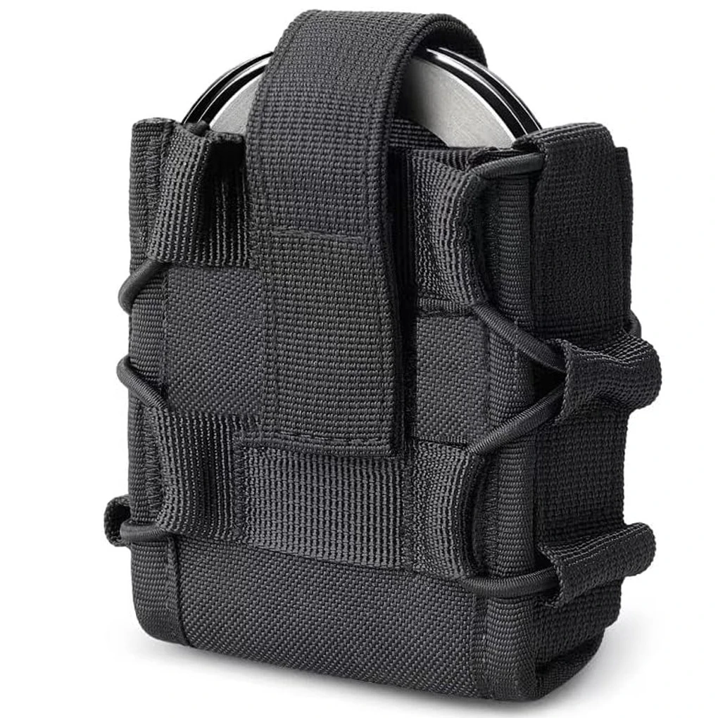 Portable Molle System Nylon Handcuffs Open Top Universal Frame Wear Resistant Leather Sleeves Waist Pocket Hunting Accessories