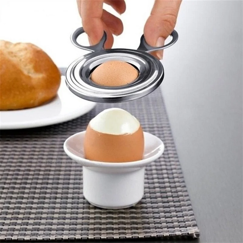 Egg top cutter, stainless steel egg boiler, biscuit shell opener, manual eggshell cutter, serrated edge, easy to open - ideal ki