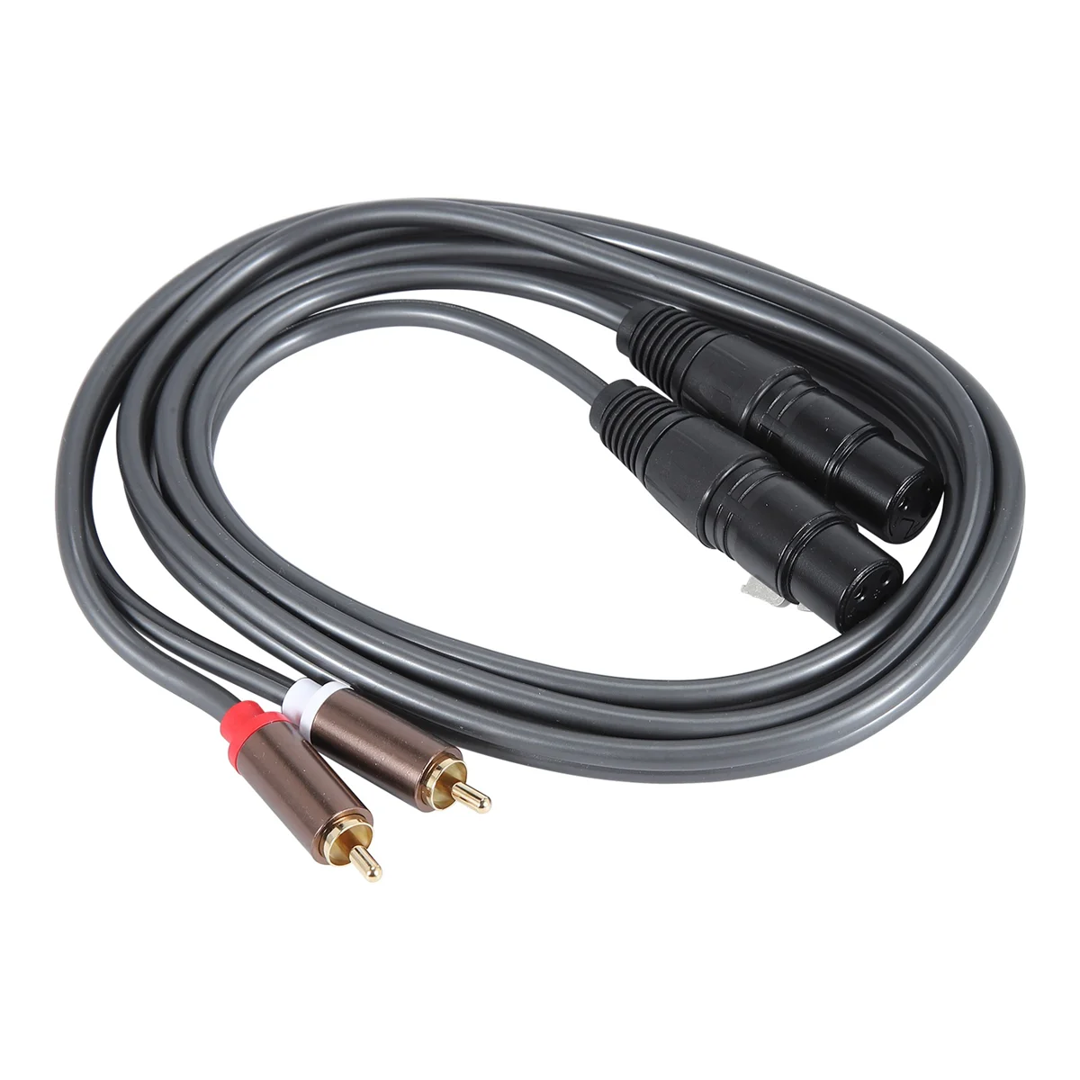 

B04C-Dual Female Xlr to Rca Cable,Heavy Duty 2 Xlr Female to 2 Rca Male Patch Cable Hifi Stereo Audio Connection Cable Wire